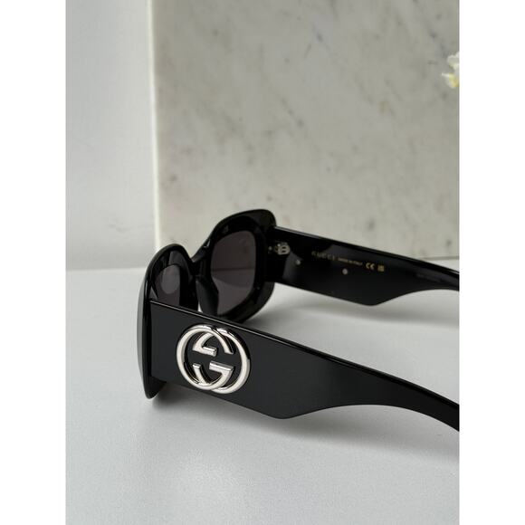 NEW Gucci GG1695S Black Thick Rim Square Logo Sunglasses main image 6